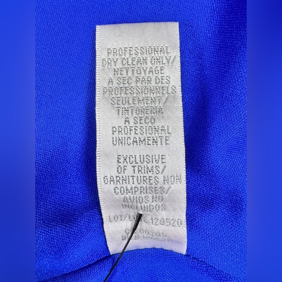 Theia Twist Front Crepe Gown Royal Blue Off Shoulder Evening Dress Size 10 - Picture 9 of 11